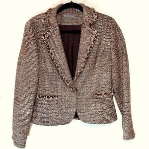 Kate Hill Tweed fringed detailed blazer Size M